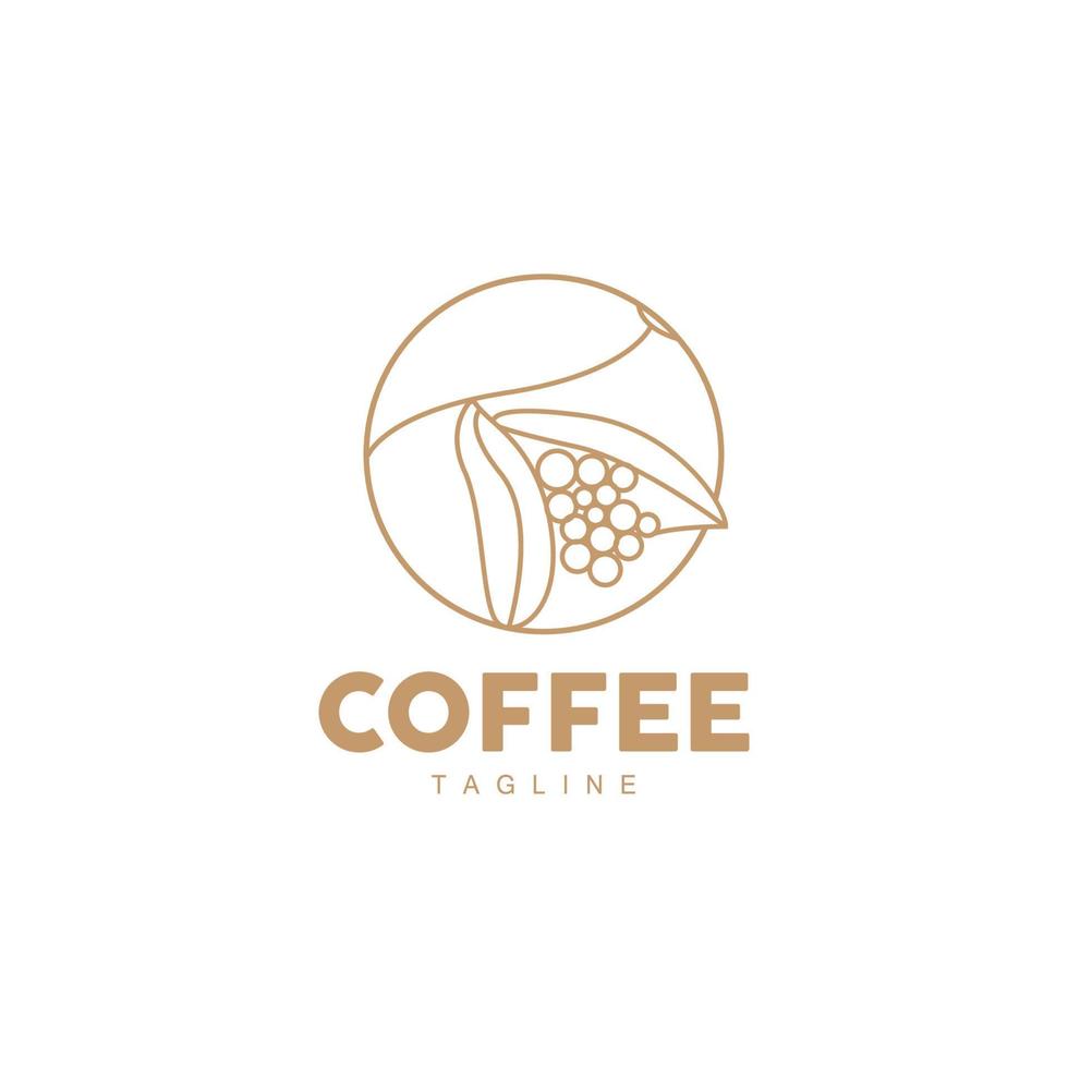 Coffee Logo, Coffee Tree Design, Cafe Drink Vector, Icon Brand Illustration Symbol vector