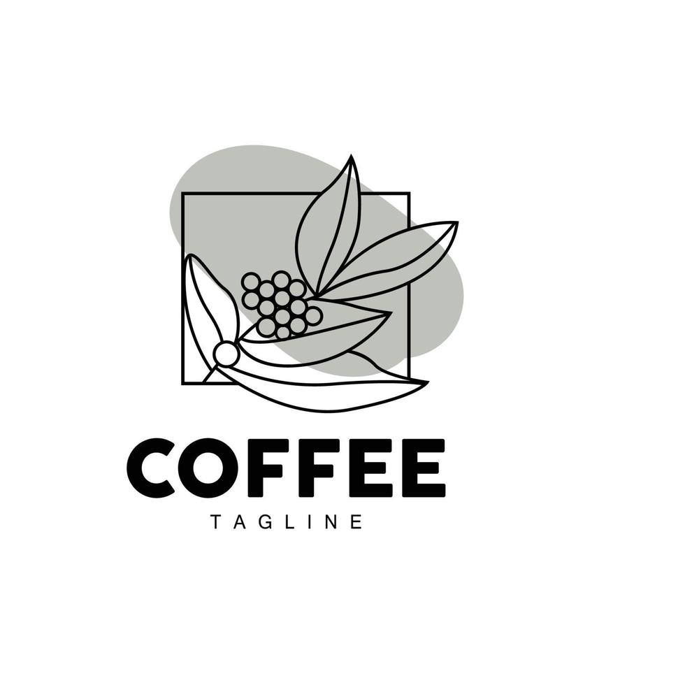 Coffee Logo, Coffee Tree Design, Cafe Drink Vector, Icon Brand Illustration Symbol vector