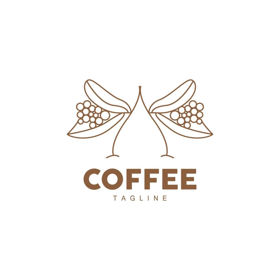 Coffee Logo, Coffee Tree Design, Cafe Drink Vector, Icon Brand Illustration Symbol vector