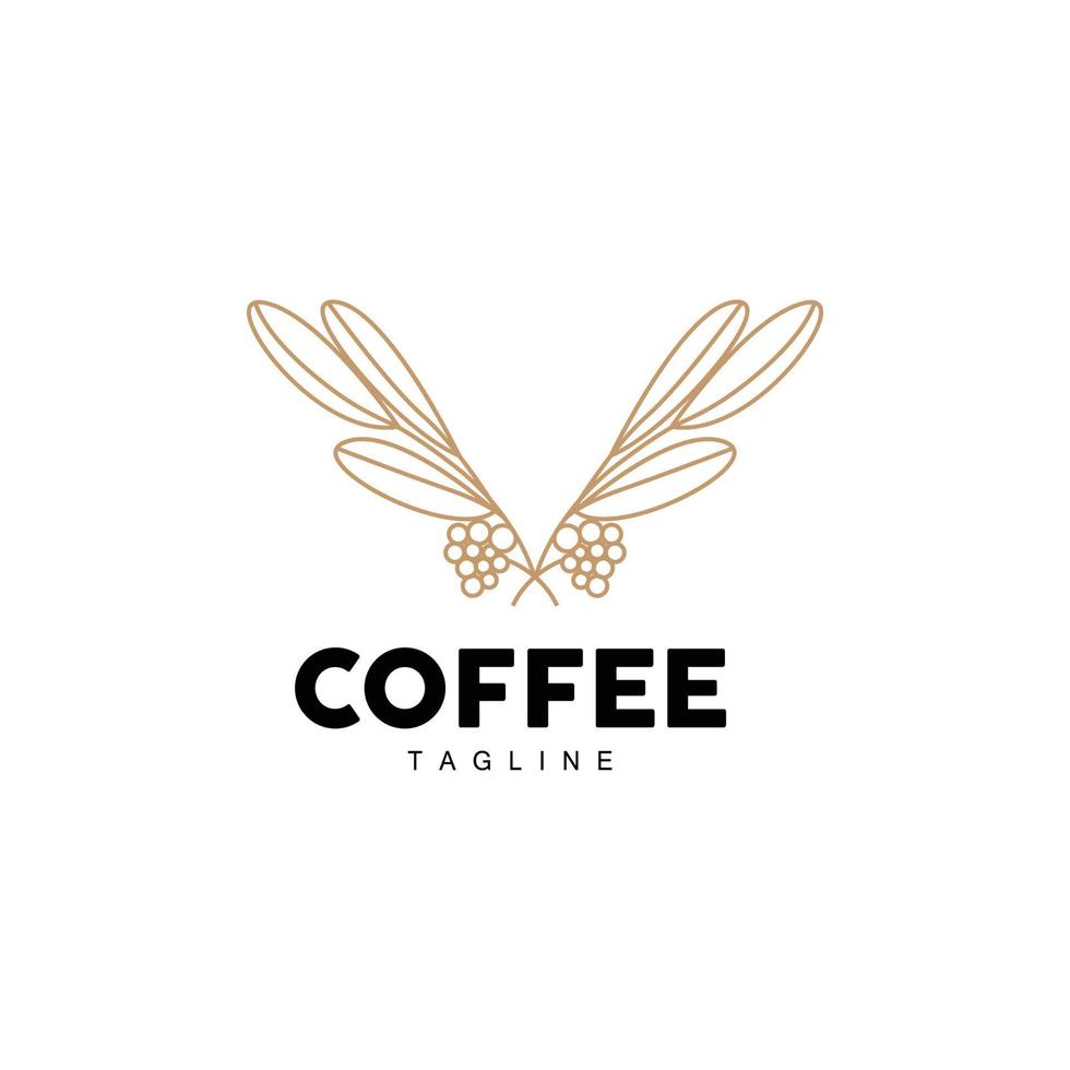 Coffee Logo, Coffee Tree Design, Cafe Drink Vector, Icon Brand Illustration Symbol vector