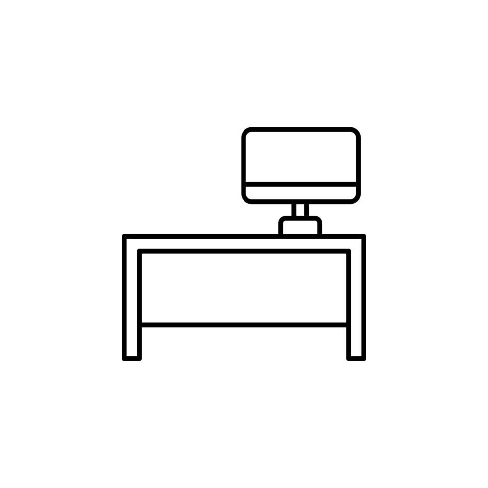 table with computer vector icon