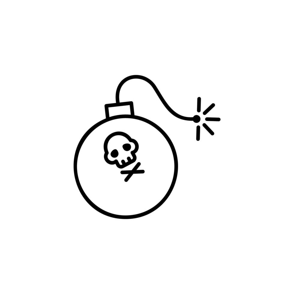 Atomic bomb, pirate vector icon
