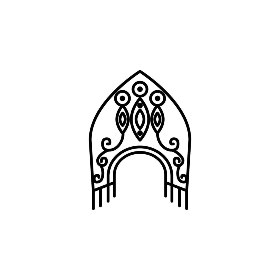 Russian, culture, kokoshnik vector icon