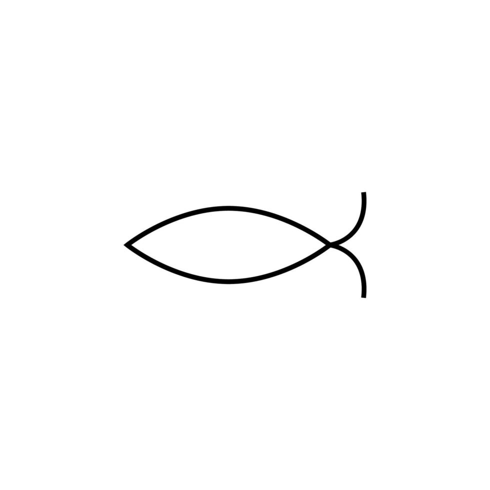 christian fish outline vector icon