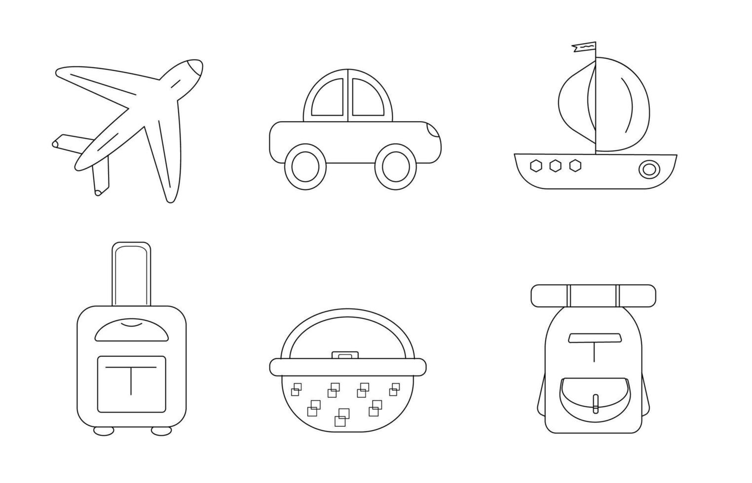 Travel icon set vector