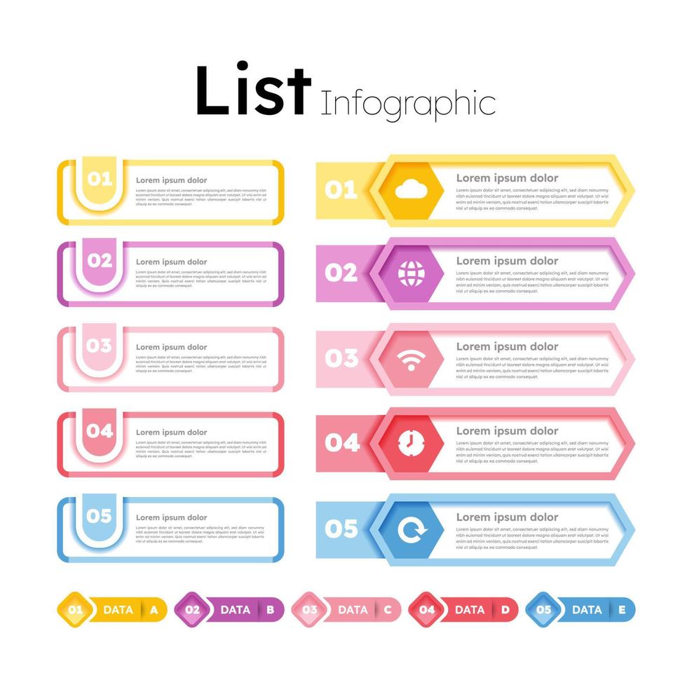 List Infographic Template vector