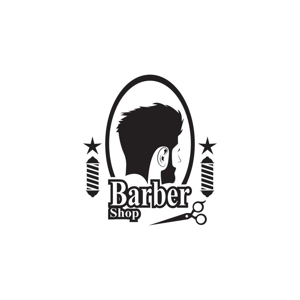 Barber Shop Hair Style Silhouette Vector Template