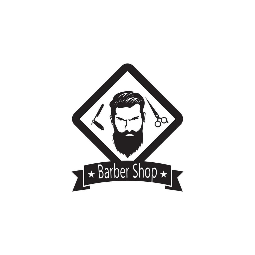 Barbero tienda pelo estilo silueta vector modelo