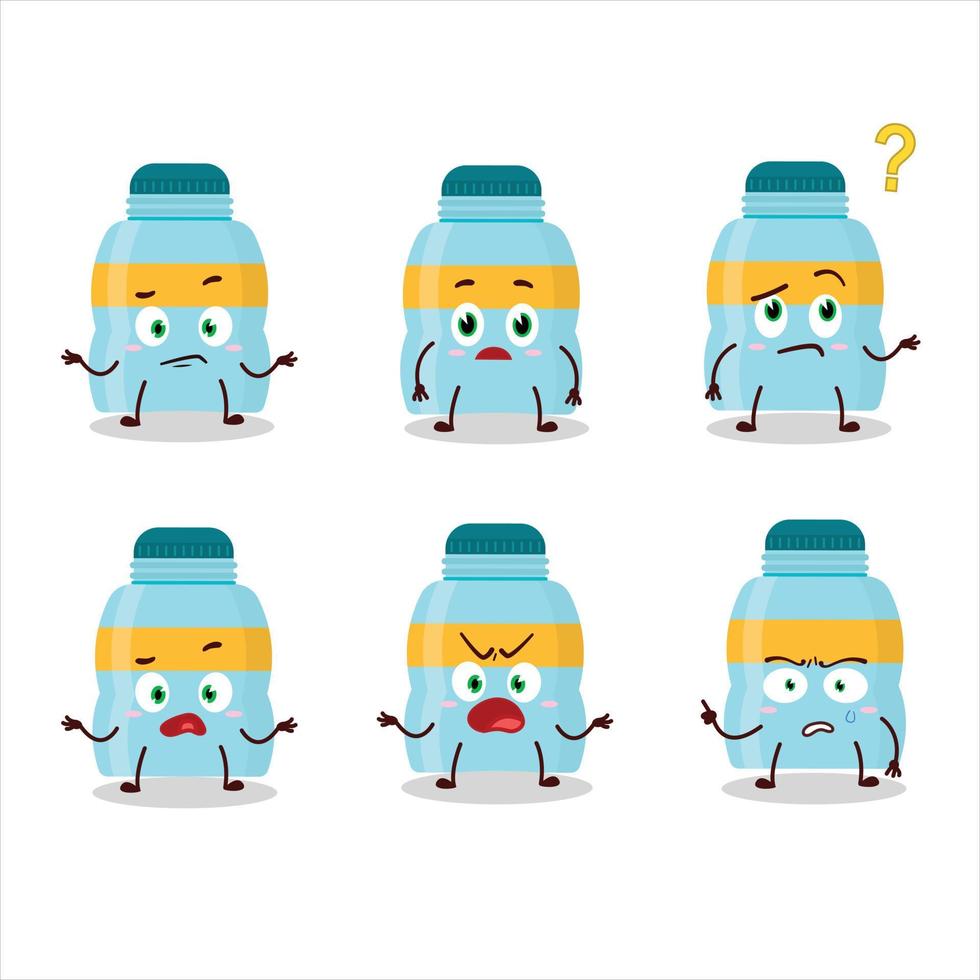 Cartoon character of drink bottle with what expression vector