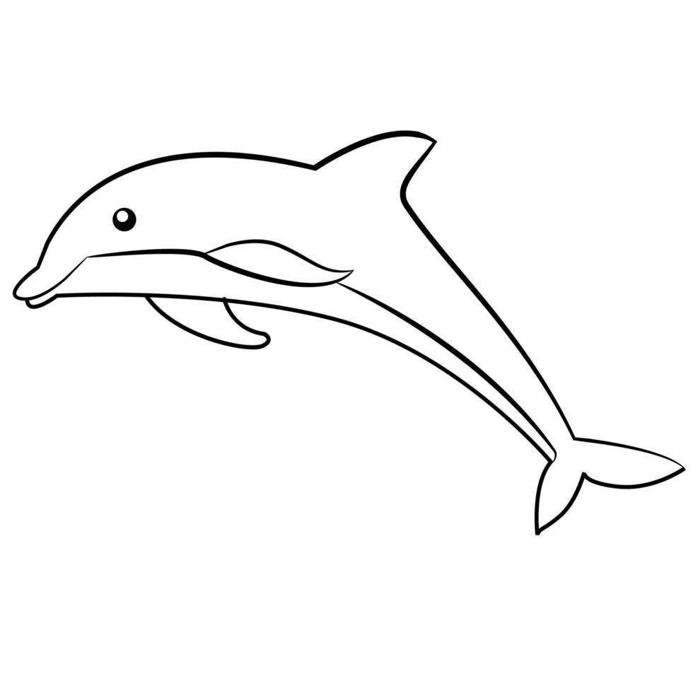 Illustration Vector of dolphin, good for coloring book