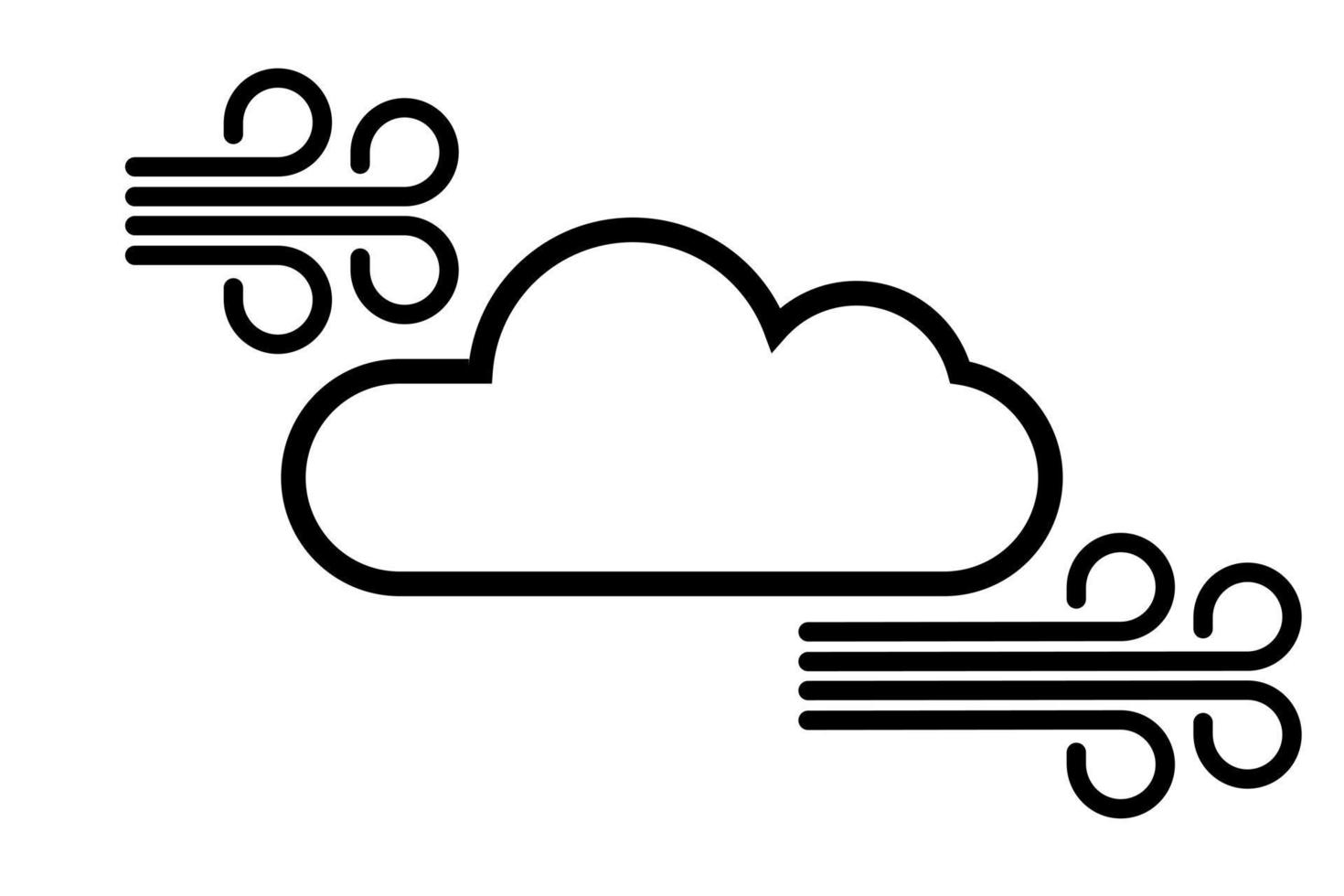 viento nubes icono clima pronóstico pictograma. viento icono, viento soplo Ventoso clima. aire iconos, garabatear viento. vientos y nubes clima símbolo. viento velocidad icono. vector