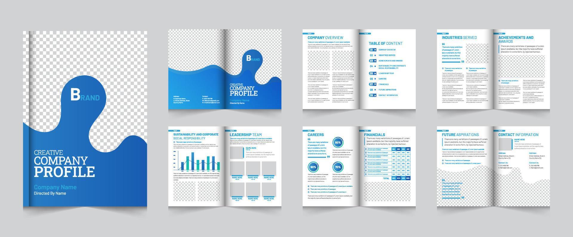 layout, pages corporate and Business  Company Profile Template Design vector