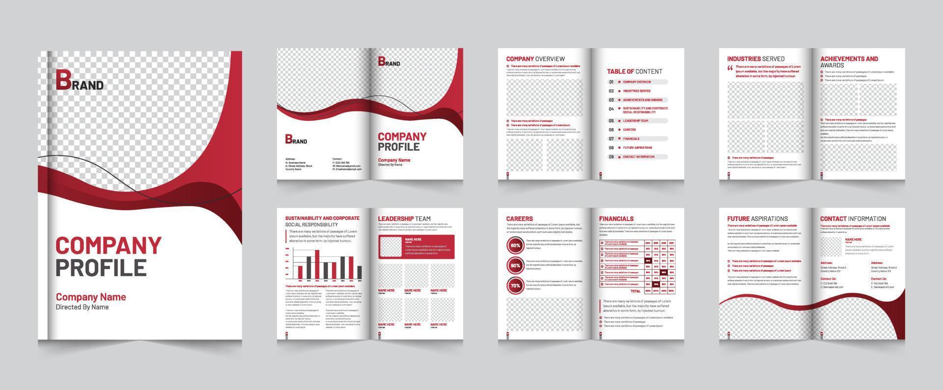 layout, pages corporate and Business  Company Profile Template Design vector