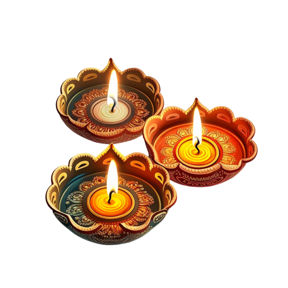 feliz diwali com lindo diya png