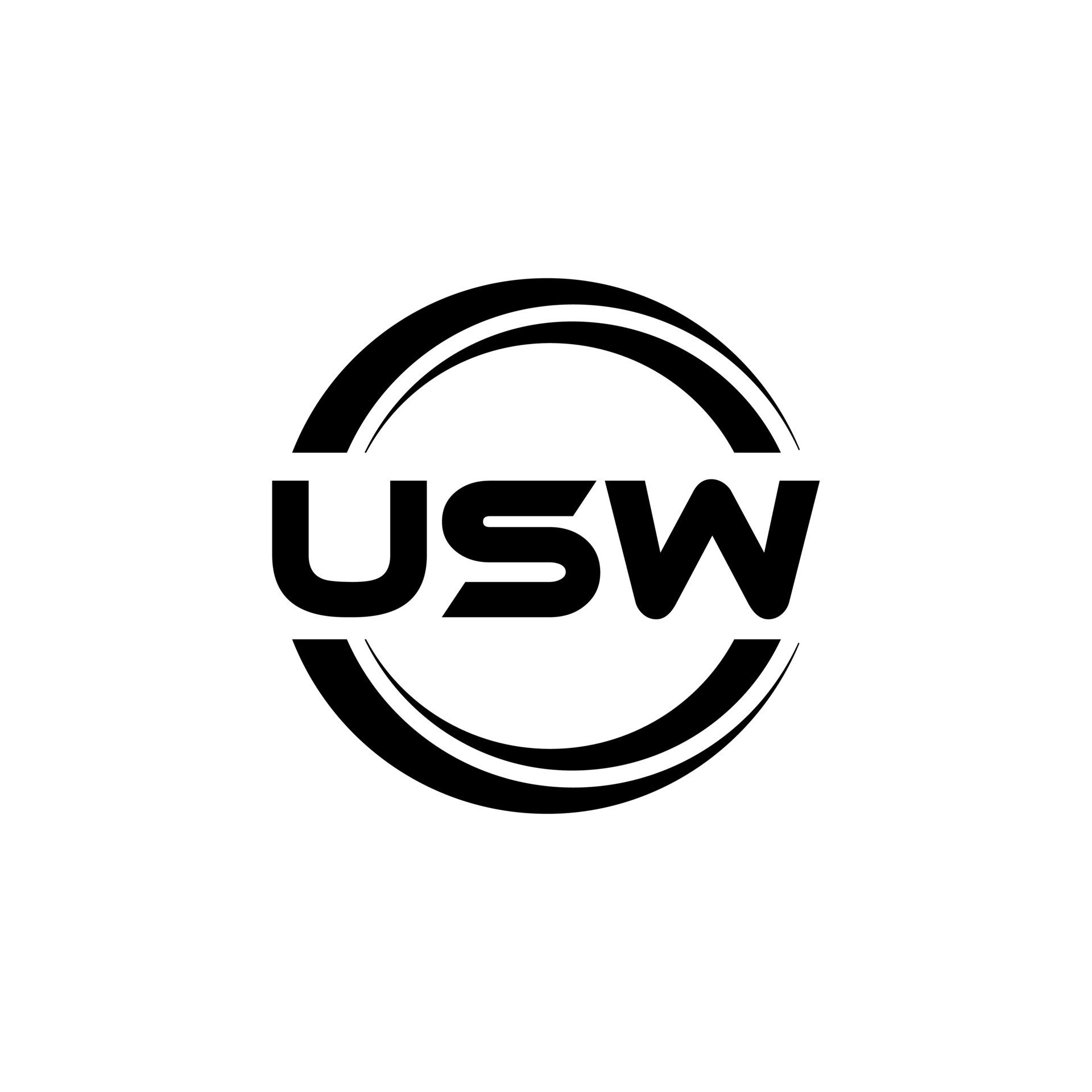 USW letter logo design in illustration. Vector logo, calligraphy ...