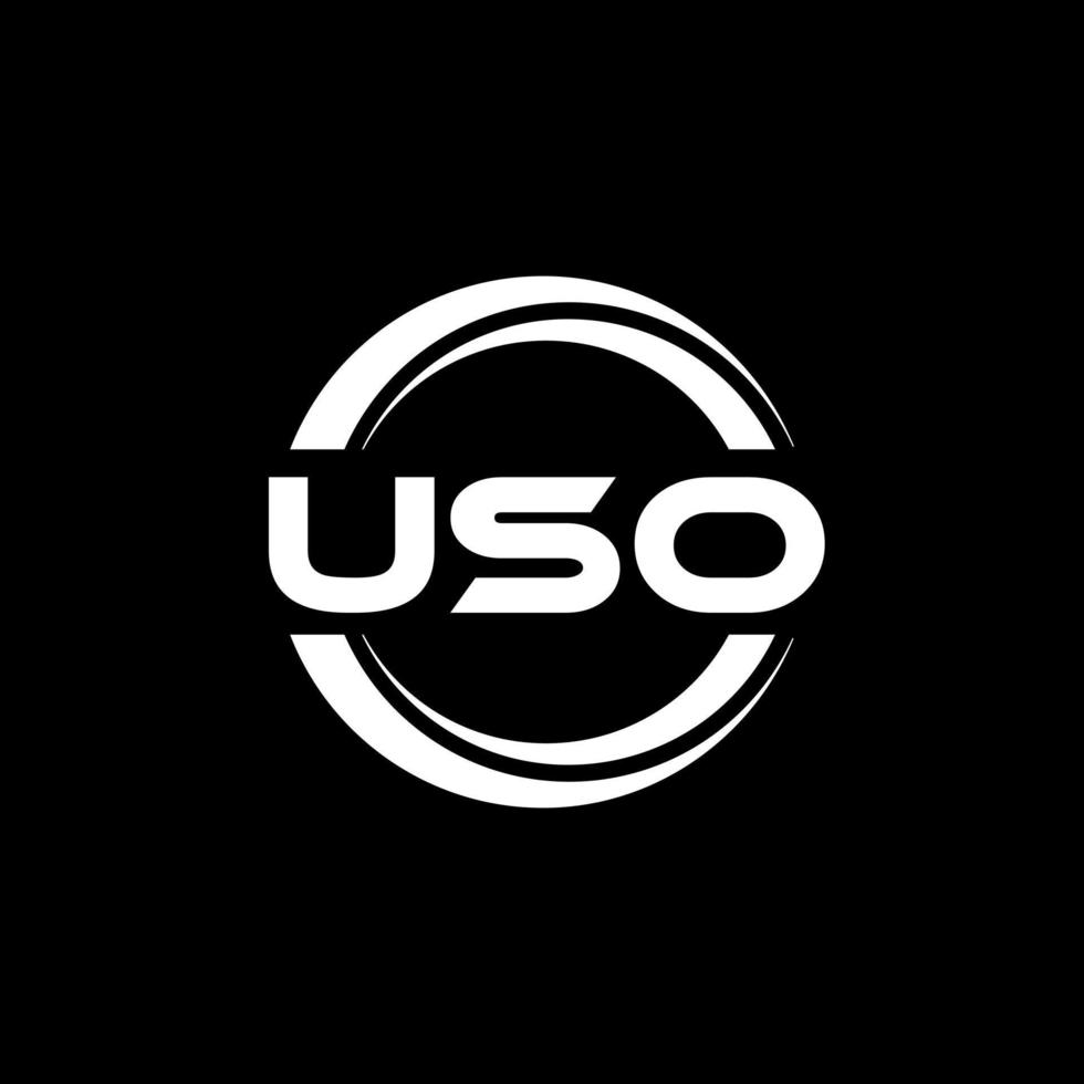 USO letter logo design in illustration. Vector logo, calligraphy designs for logo, Poster, Invitation, etc.