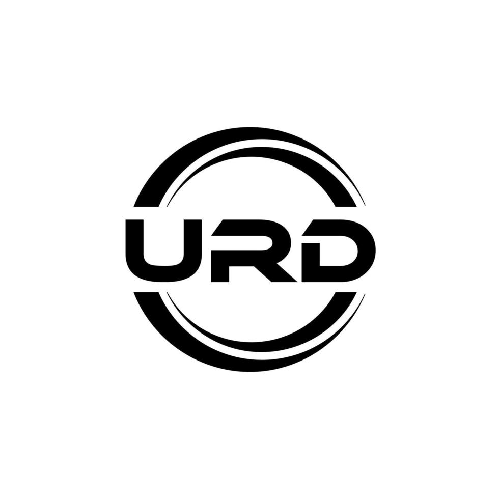 URD letter logo design in illustration. Vector logo, calligraphy designs for logo, Poster, Invitation, etc.