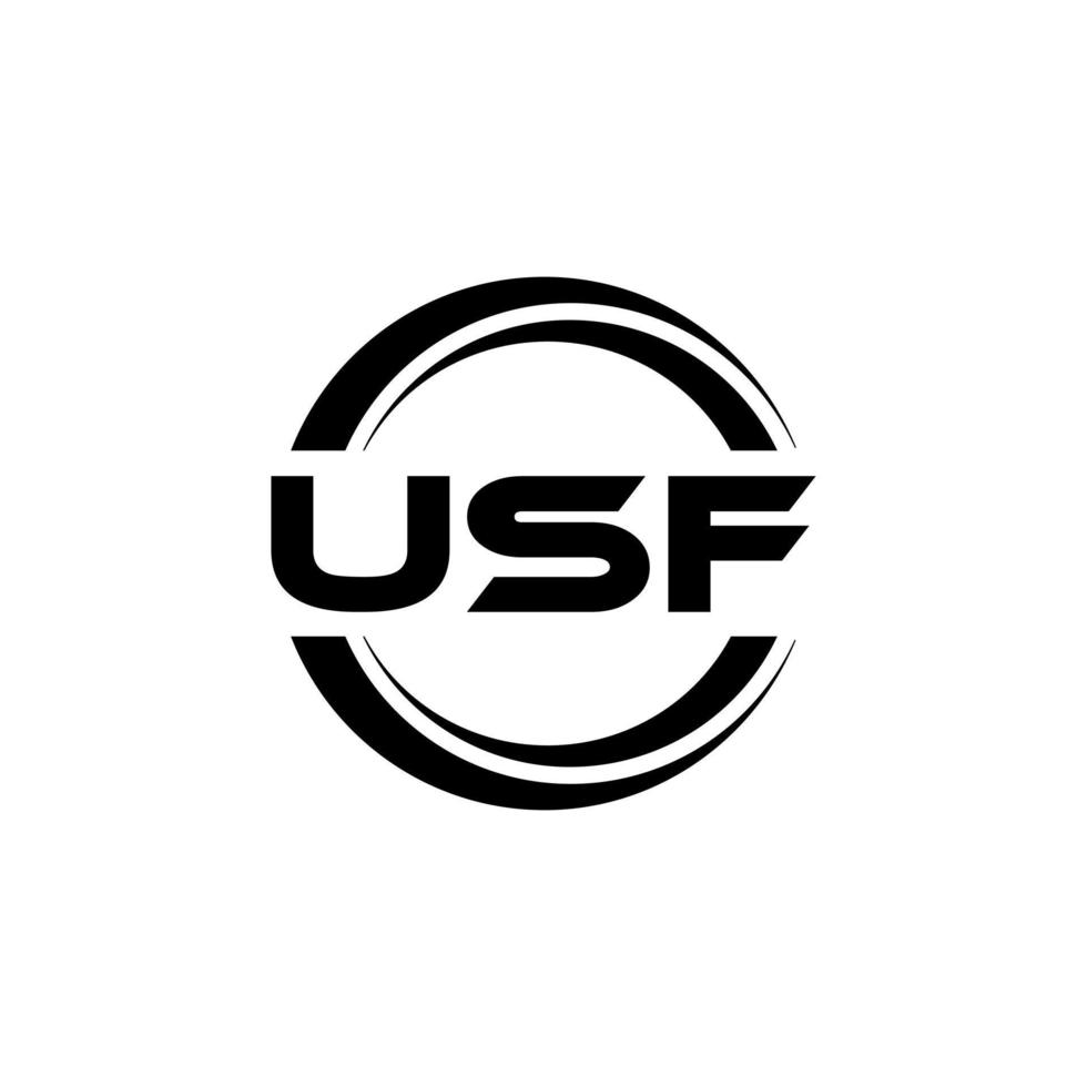 USF letter logo design in illustration. Vector logo, calligraphy designs for logo, Poster, Invitation, etc.