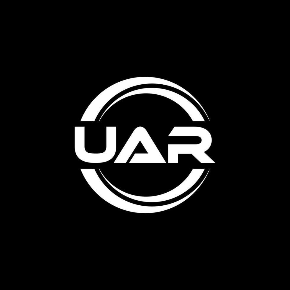 UAR letter logo design in illustration. Vector logo, calligraphy designs for logo, Poster, Invitation, etc.