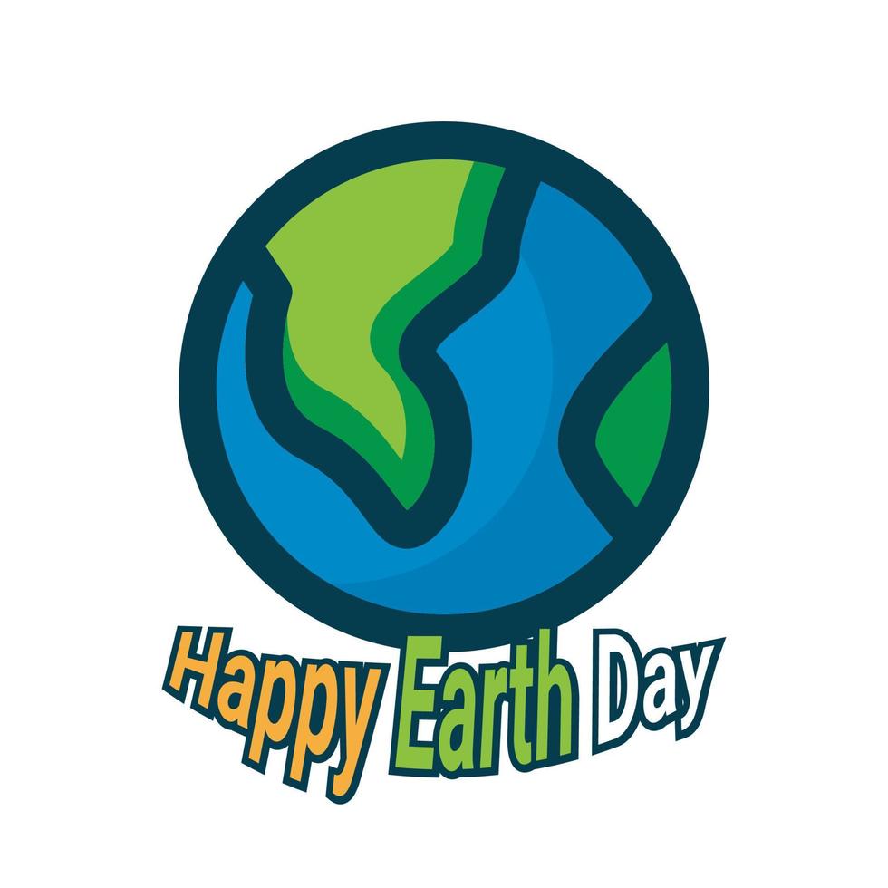 Happy earth day vector art illustration