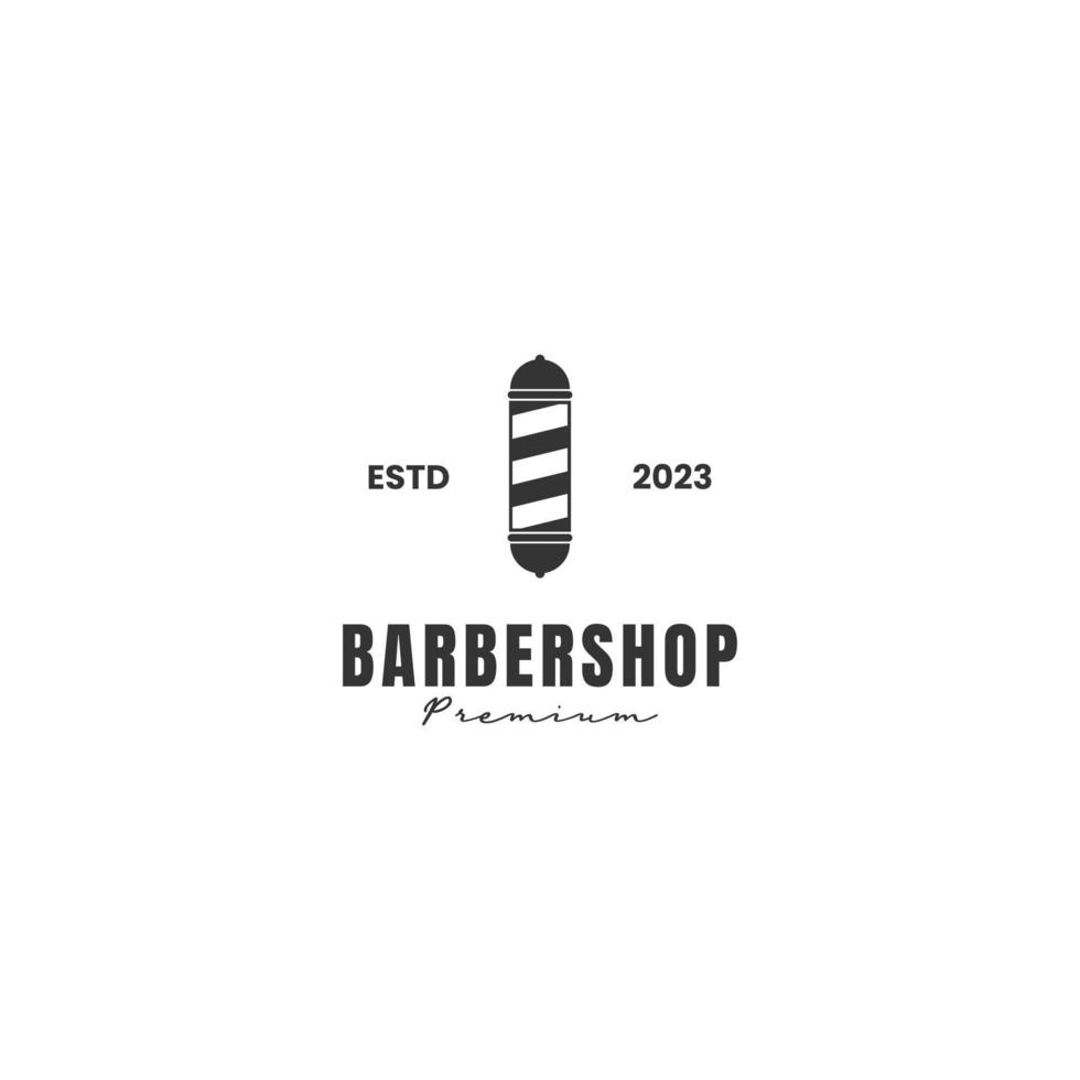 barbershop pole logo design retro hipster vintage vector