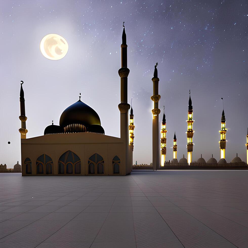 genial puntos de vista mezquita islámico generado ai foto