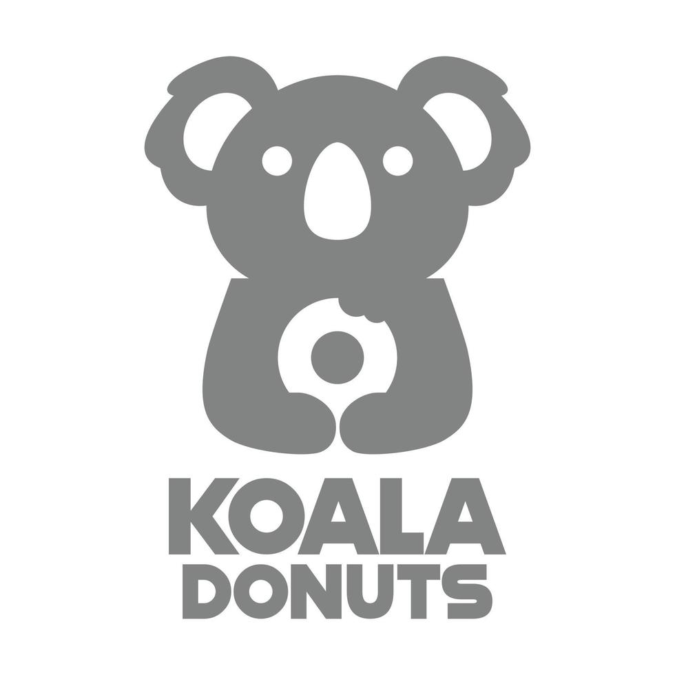 Modern mascot flat design simple minimalist cute koala donut logo icon design template vector with modern illustration concept style for cafe, bakery shop, restaurant, badge, emblem and label