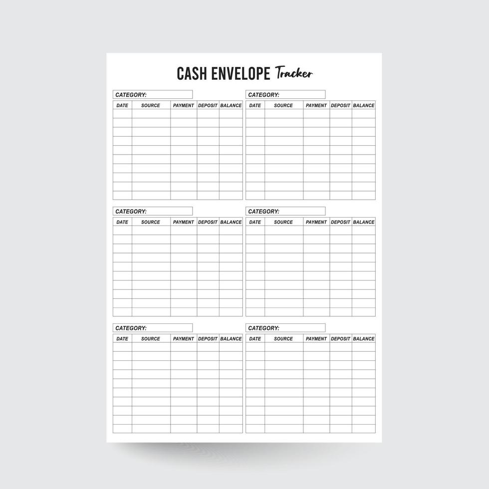 Cash Envelopes - Printable Cash Envelope Tracker Templates