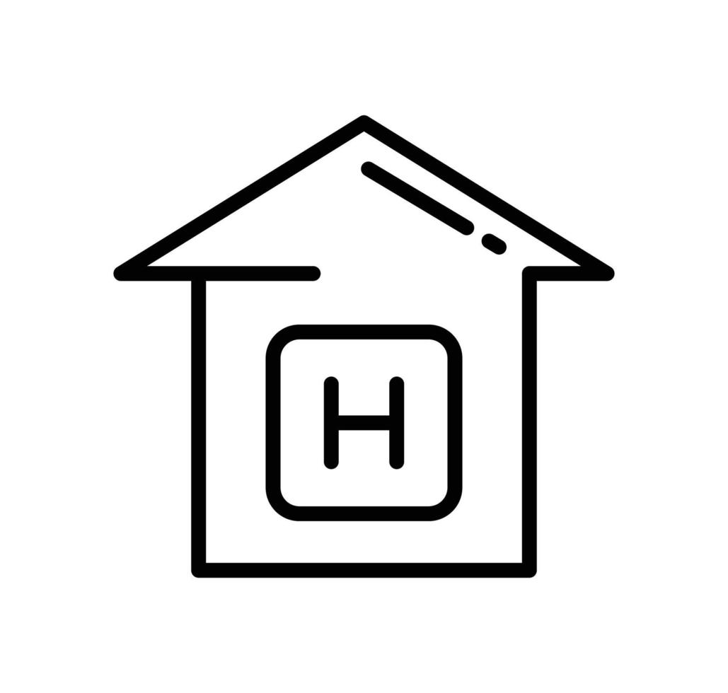 Hotel icon. Trendy modern flat linear vector hotel icon on white background from thin line hotel collection, editable outline stroke vector illustration