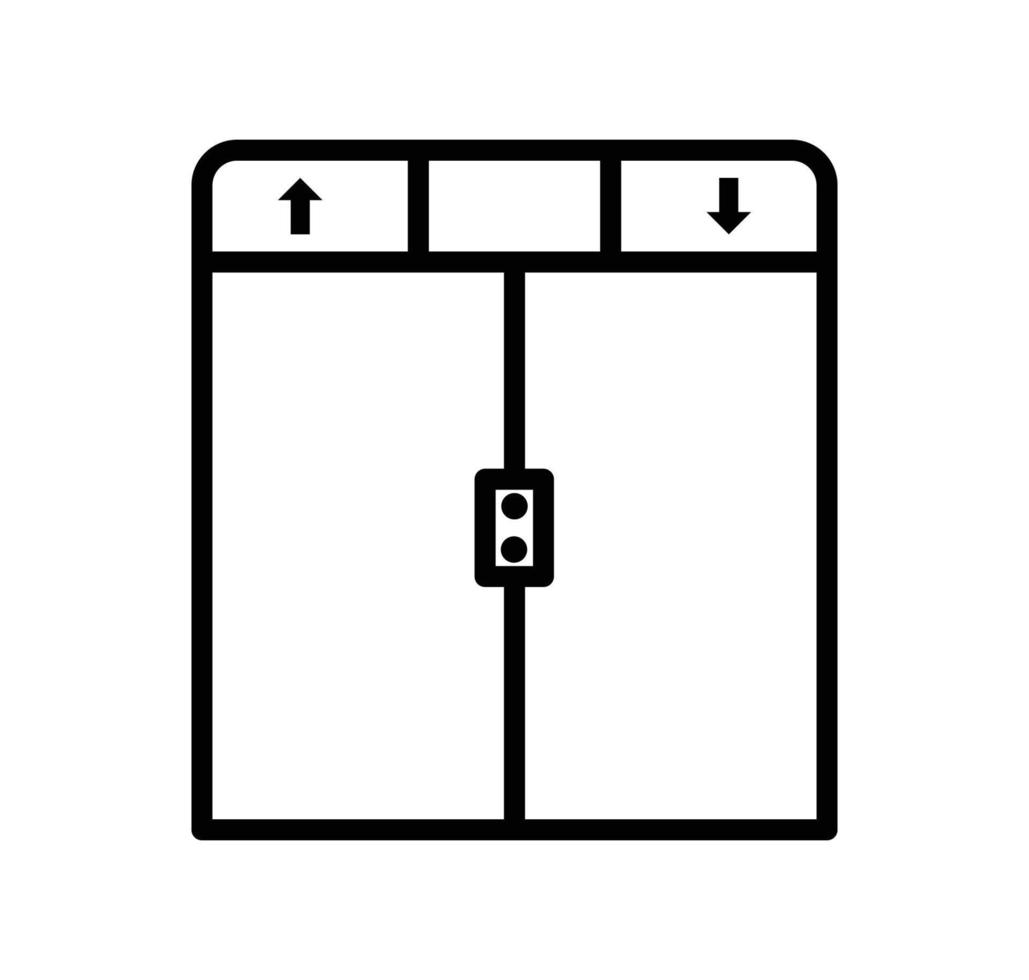 Elevator icon. Trendy modern flat linear vector elevator icon on white background from thin line hotel collection, editable outline stroke vector illustration