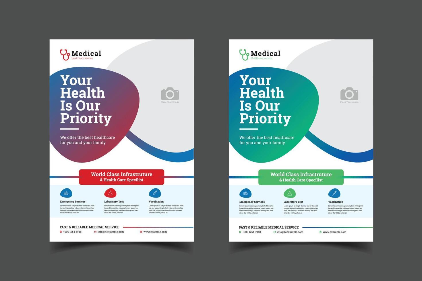 a4 corporate business healthcare and medical brochure pamphlet flyer, leaflet, cover layout  Template. vector