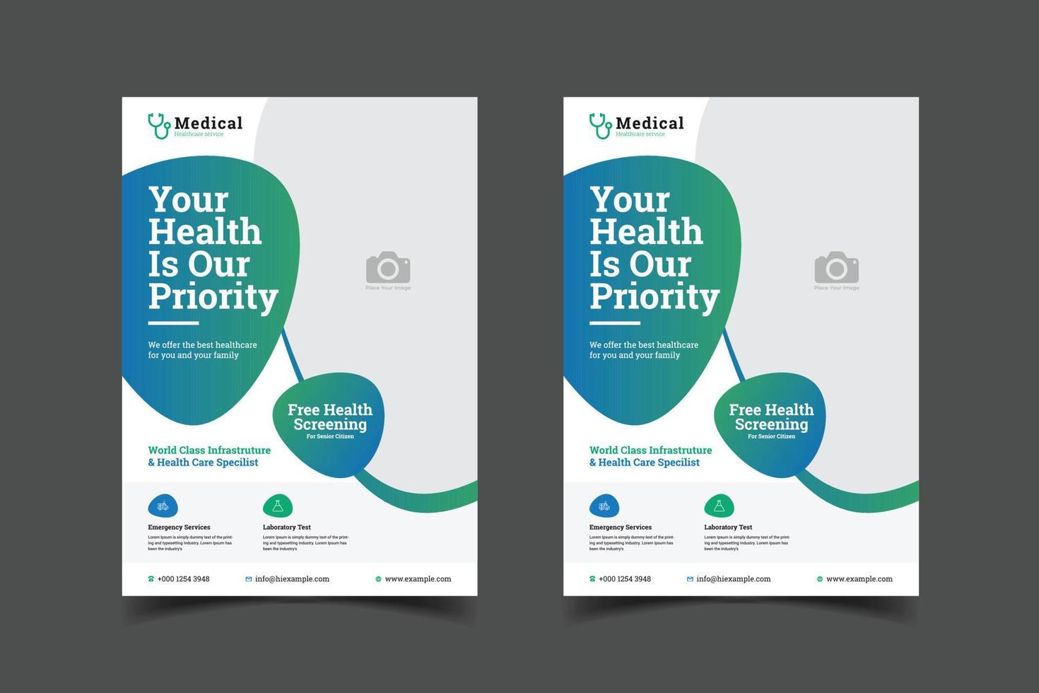 a4 corporate business healthcare and medical brochure pamphlet flyer, leaflet, cover layout  Template. vector