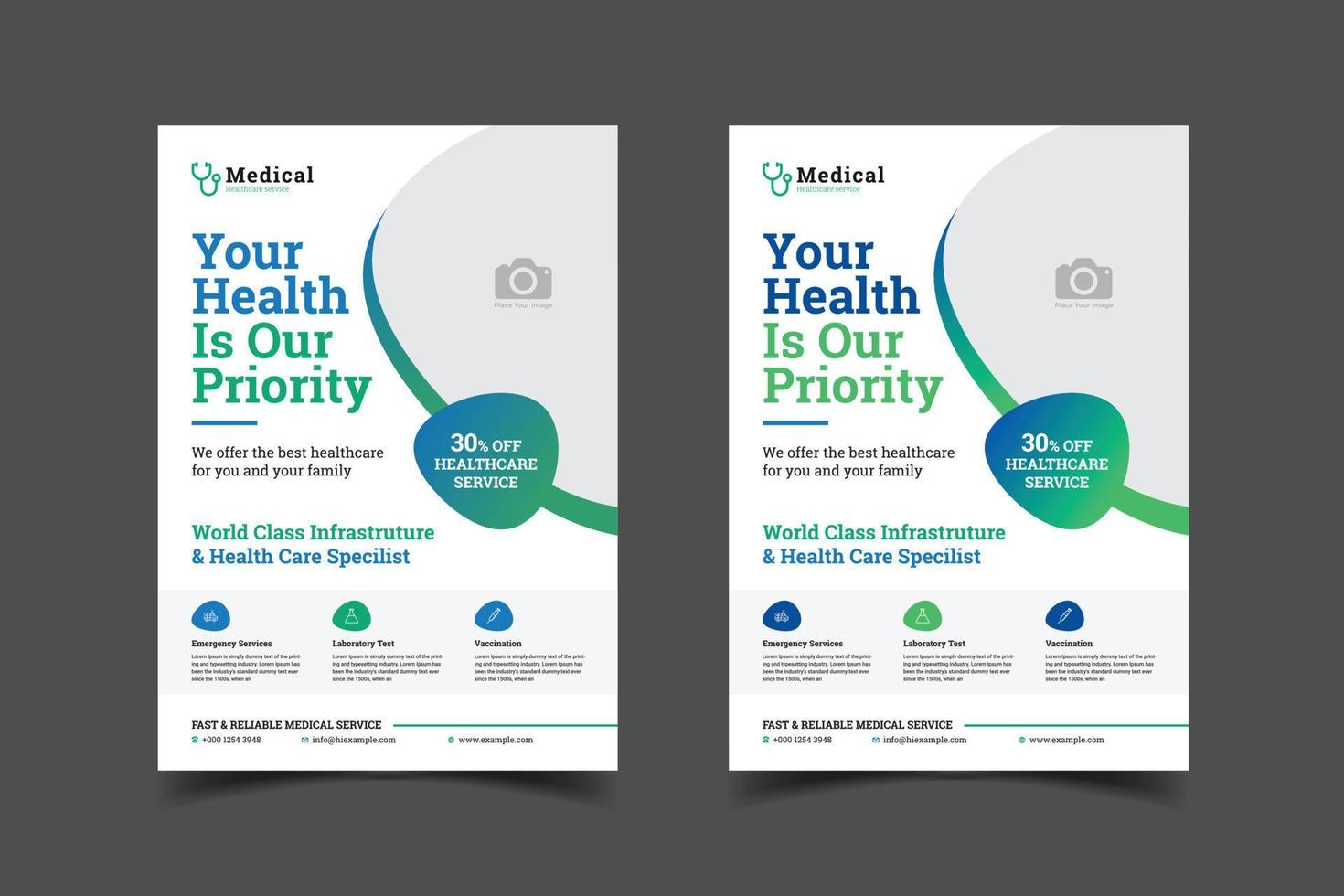 a4 corporate business healthcare and medical brochure pamphlet flyer, leaflet, cover layout  Template. vector