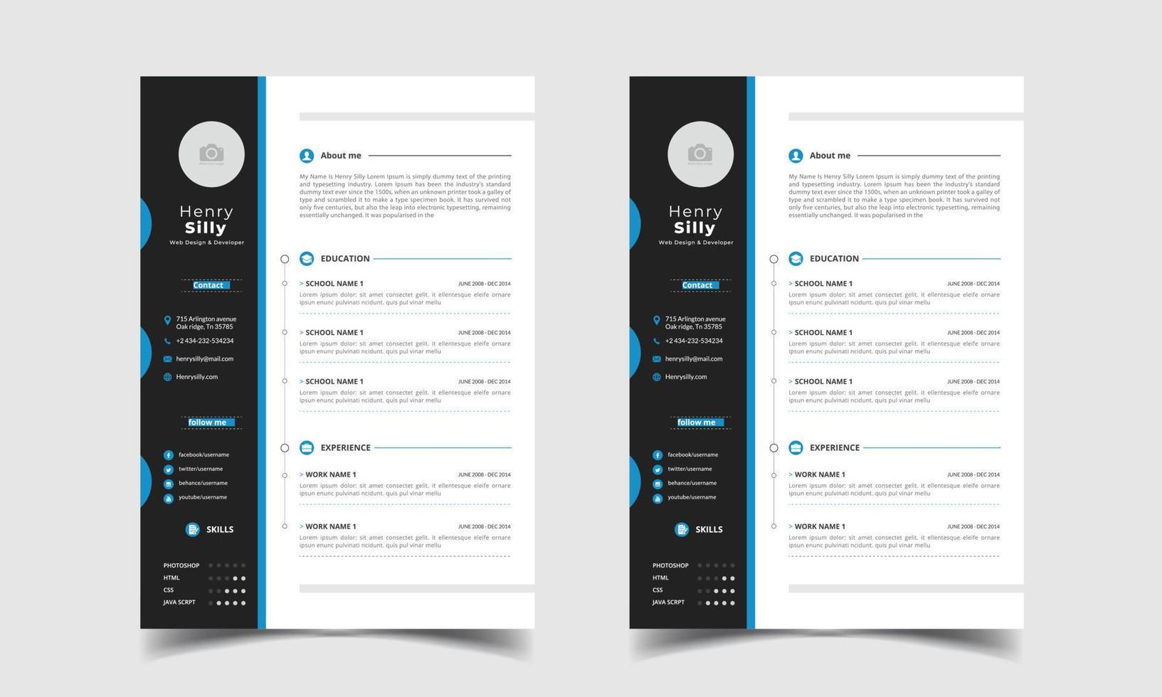 modern a4 business job applications, professional elegant cover resume or CV layout template vector