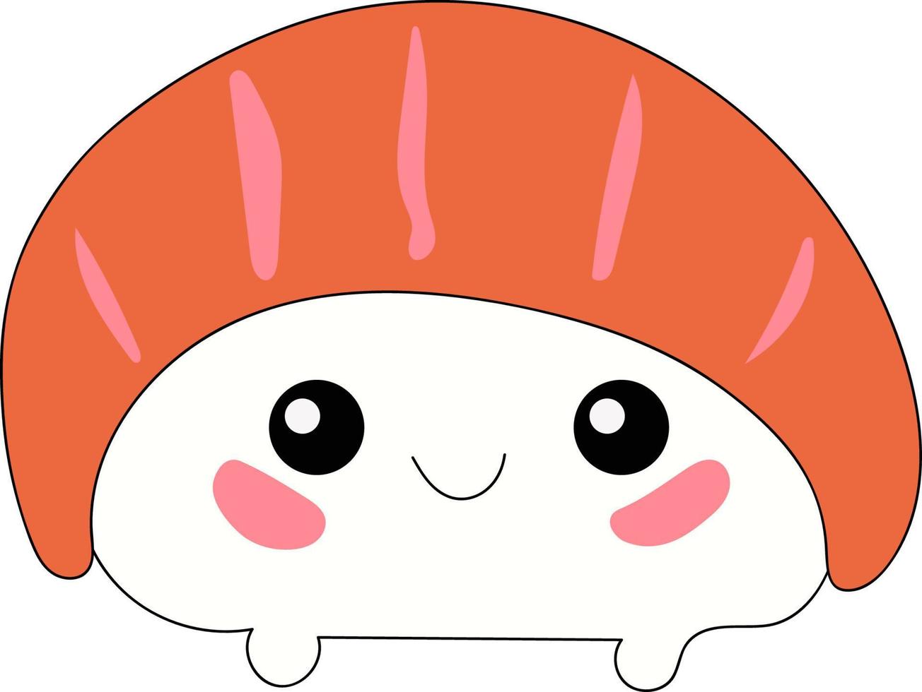 cute hand drawn sushi rolls vector