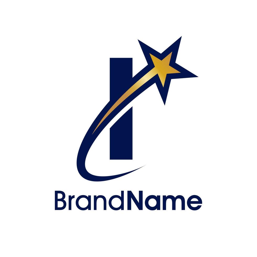Initial I Star Logo vector
