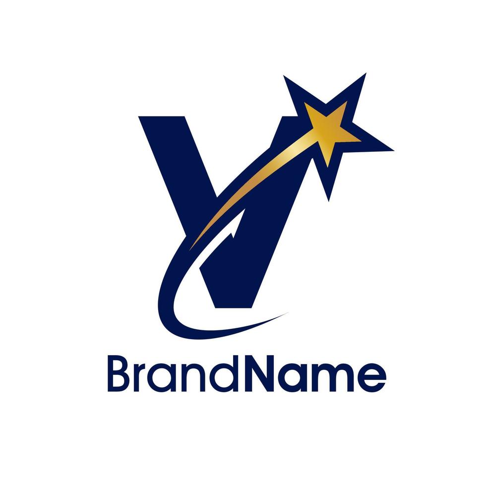Initial V Star Logo vector