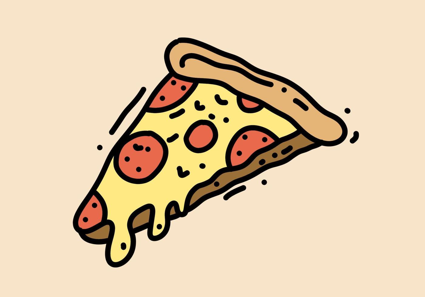 Hand drawing of pizza slice design vector