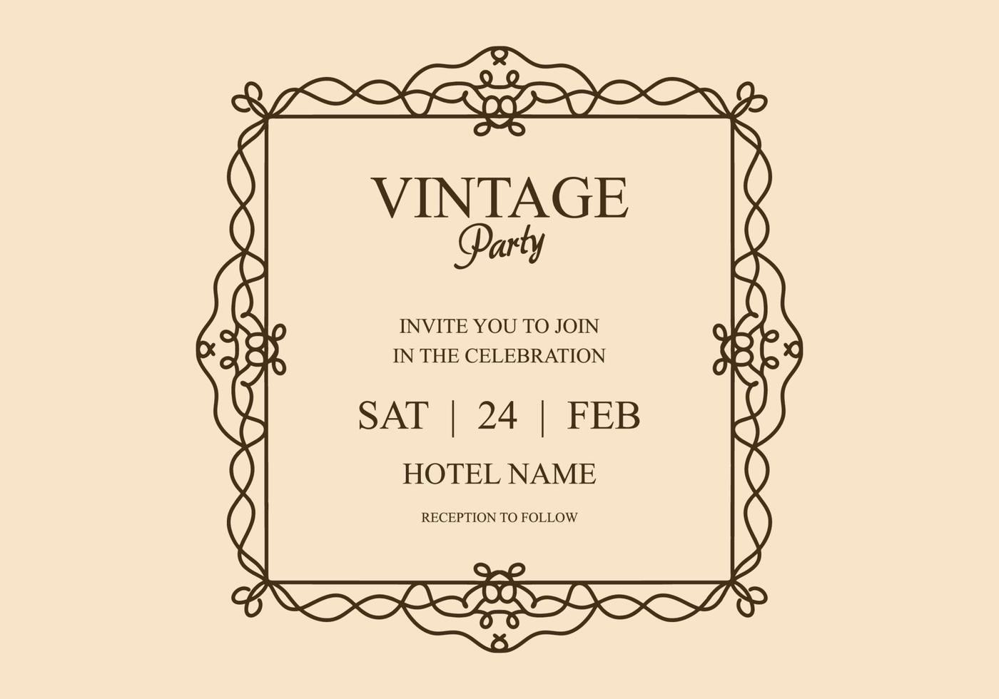 Vintage frame design for invitation card or flyer vector