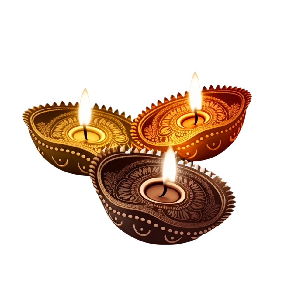 Diwali Diya with transparent background png