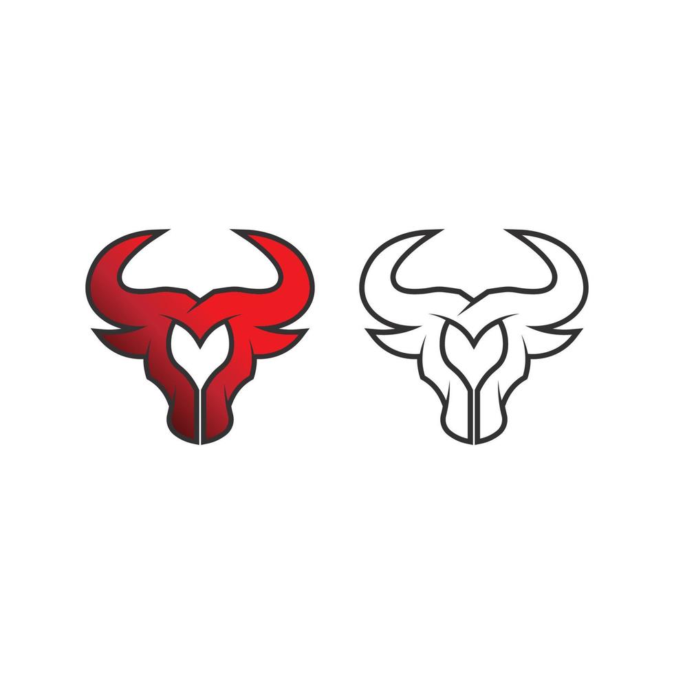 Bull logo y símbolos vector plantilla iconos aplicación