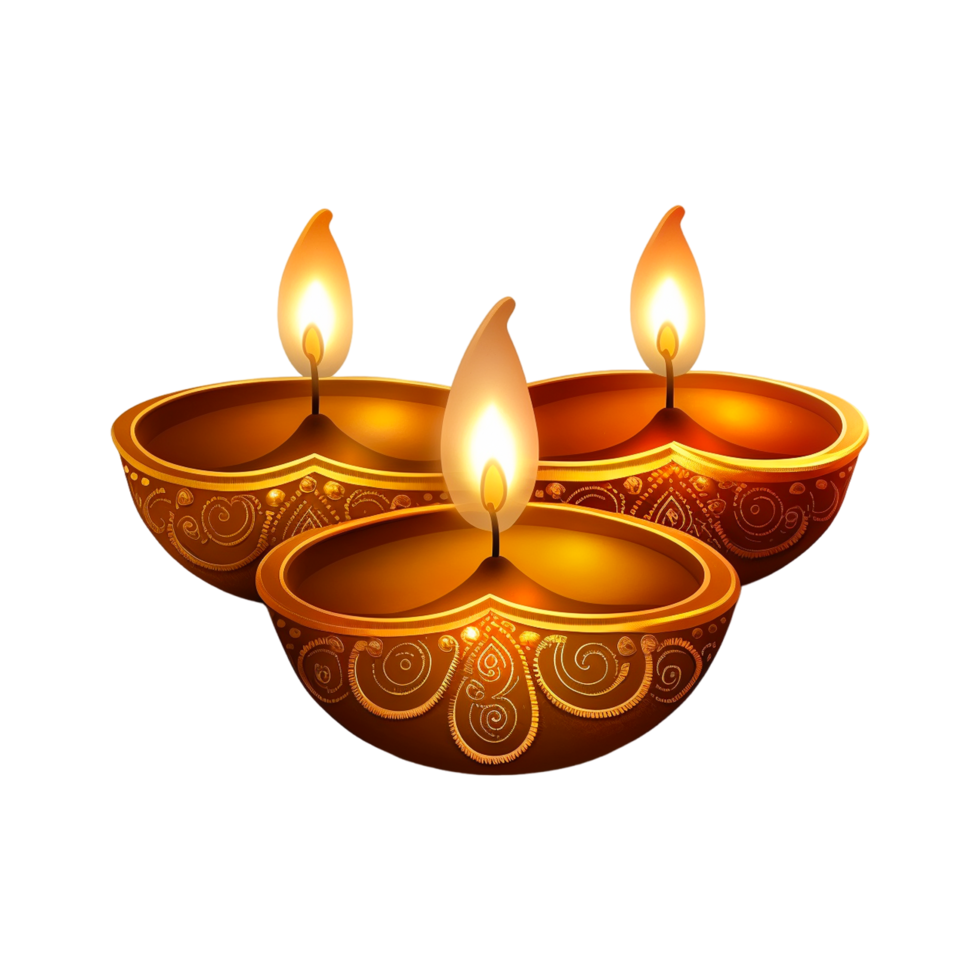 Diwali Diya with transparent background png