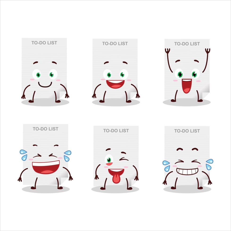 Cartoon character of to-do list paper with smile expression vector