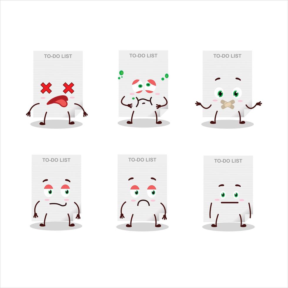 To-do list paper cartoon character with nope expression vector