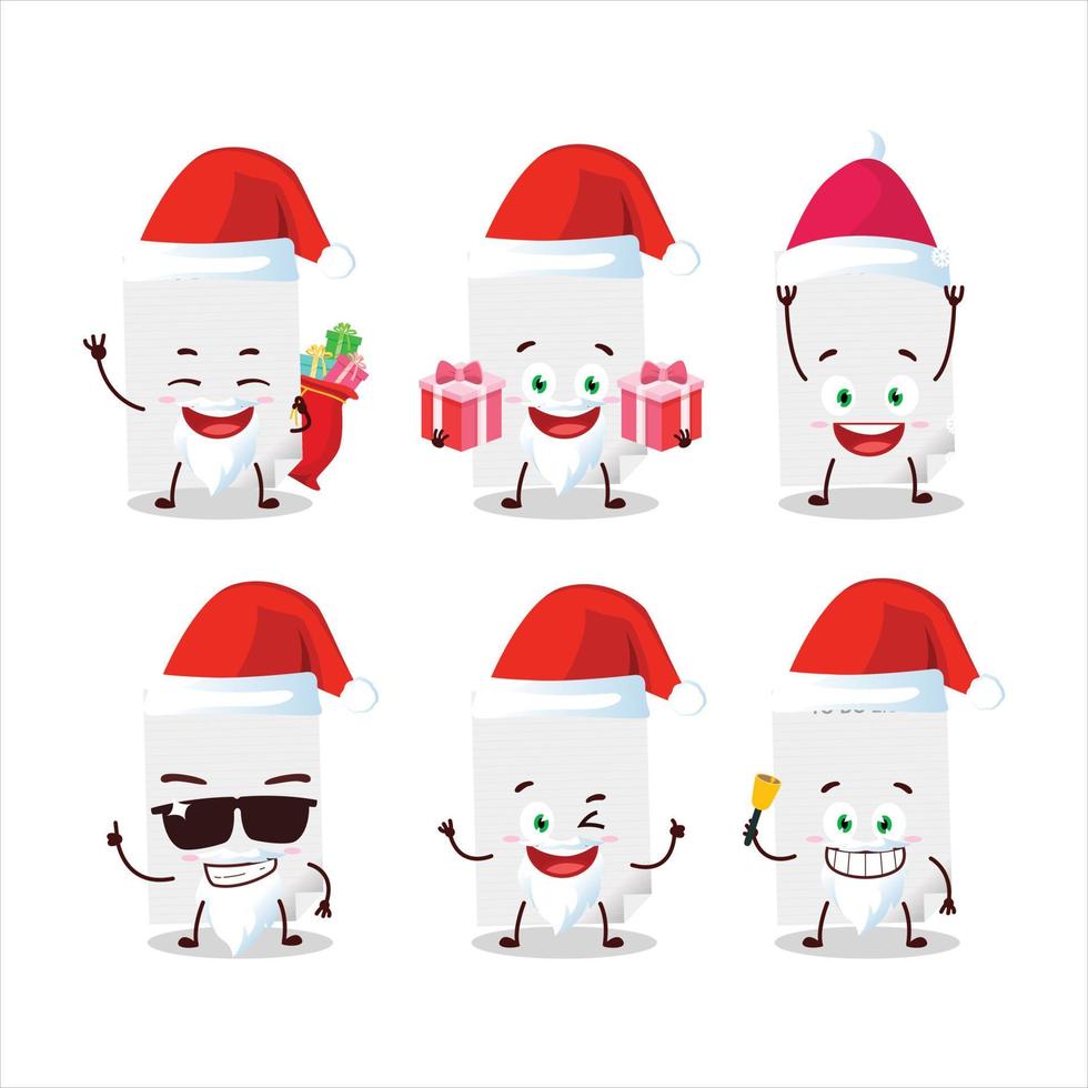 Santa Claus emoticons with to-do list paper cartoon character vector