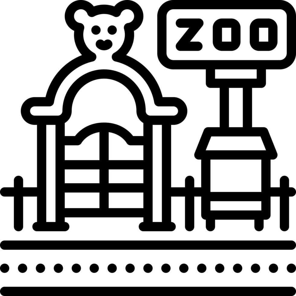 línea icono para zoo vector