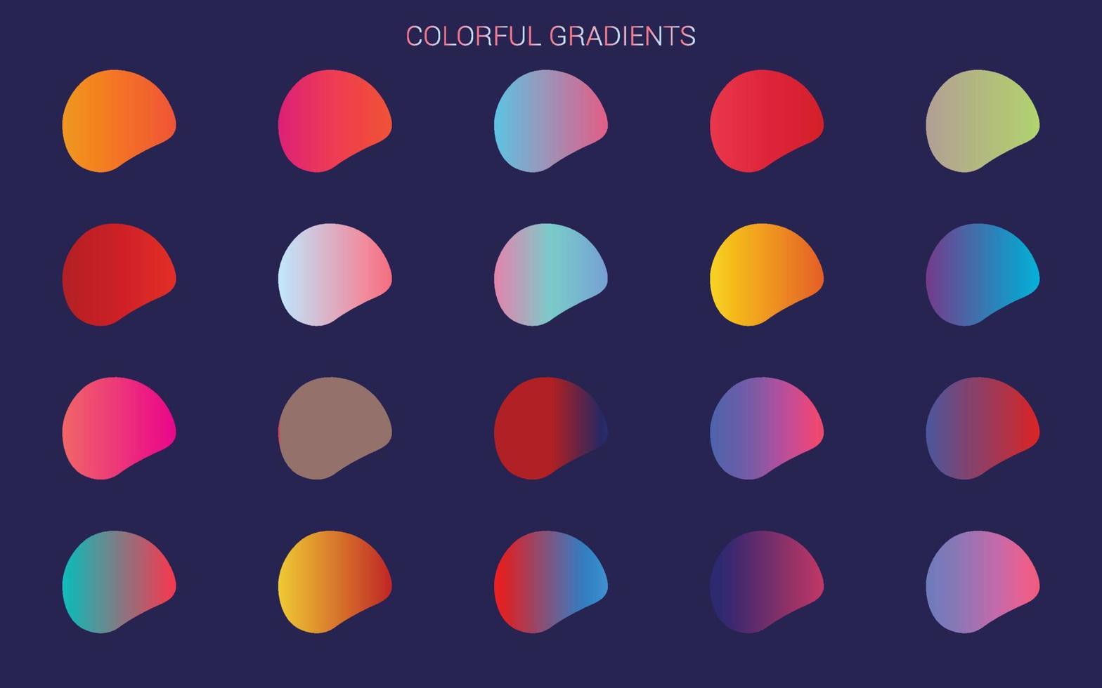 Mega set of vibrant colorful gradients color background vector