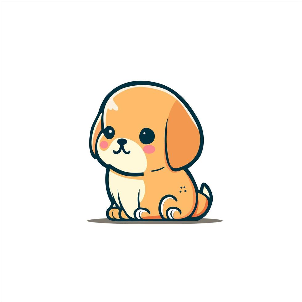 little dog puppie funny vector illustration