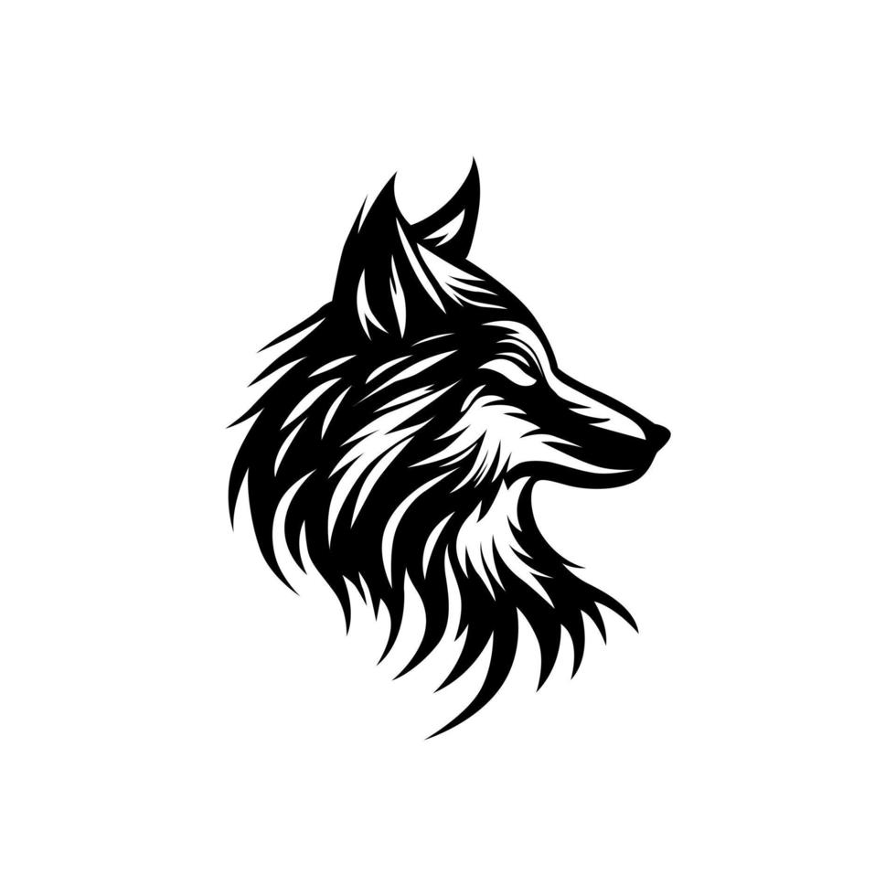 wolf head abstract vector logo