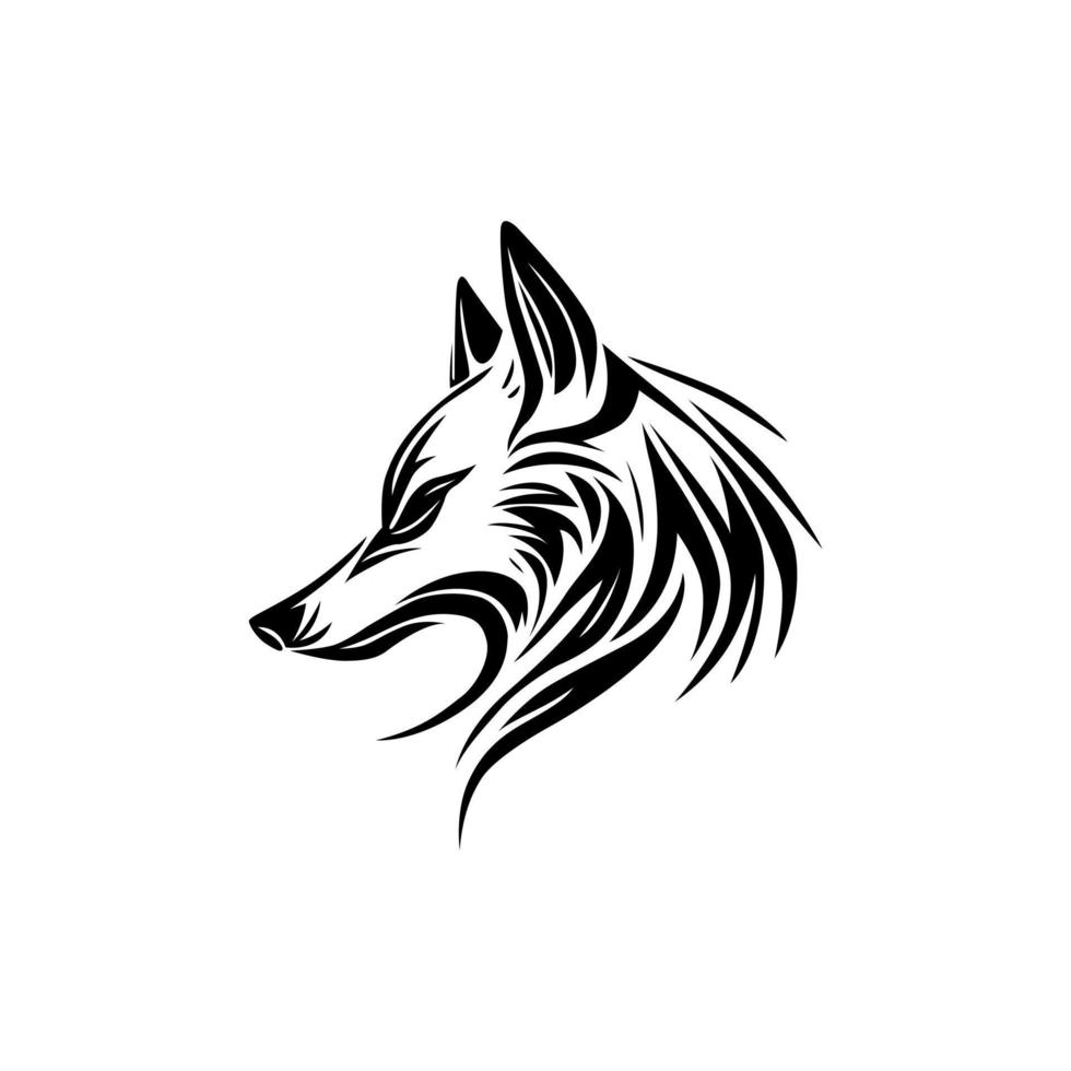 wolf head abstract design vector logo